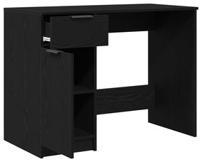 vidaXL Fekete Tölgy Íróasztal - 100x50x75 cm - Mérnöki Fából Készült