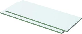 vidaXL 2 db átlátszó üveg paneles polc 50 x 15 cm