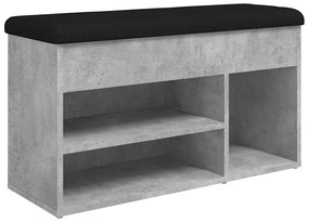 betonszürke szerelt fa cipőtároló pad 82 x 32 x 45,5 cm