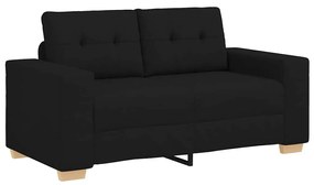 fekete szövet loveseat kanapé 120 cm