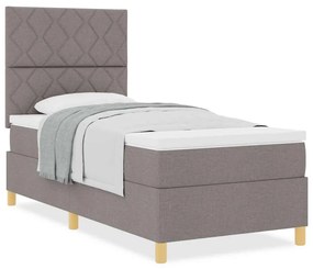 Boxrugós ágy fejtámlával Tópszínű 100 x 200 cm szövet