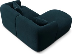 Petróleum színű bársony sarokkanapé (bal oldali-heverő résszel) Campi – Cosmopolitan Design