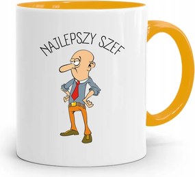 Sárga Bögre Ajándék Főnöknek Legjobb Főnök fényképes nyomtatással