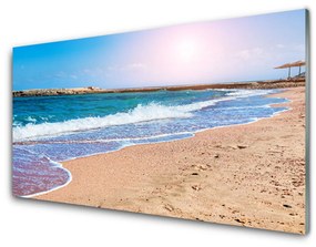 Fali üvegkép Ocean Beach Landscape 120x60cm 2 fogas