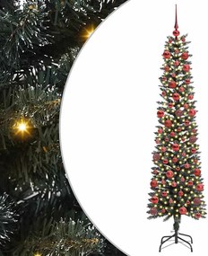 vidaXL Mű karácsonyfa 300 LED-del Zöld 180 cm PVC és Műanyag és Acél