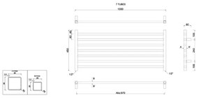 Sapho - Fürdőszobai törölközőszárító radiátor METRO 295W/230V 100x45 cm fényes króm