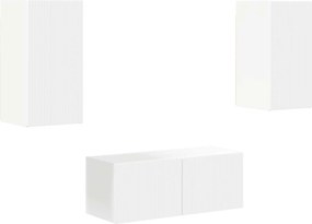 vidaXL TV szekrény garnitúra Falra szerelhető 6 pcs Fehér Faanyag