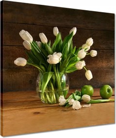 Vászonkép 40x40 Fehér tulipánok