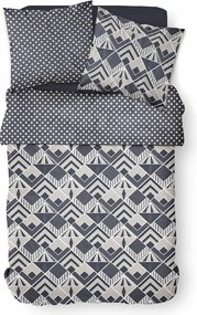 Ágyneműhuzat kétoldalas geometrikus pamut 220x240