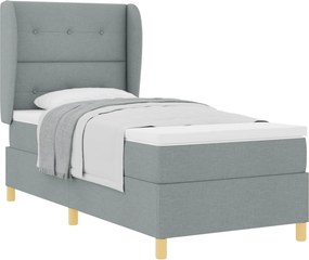 vidaXL Boxspring ágy matraccal Sötétszürke 90x190 cm Szövet szövet