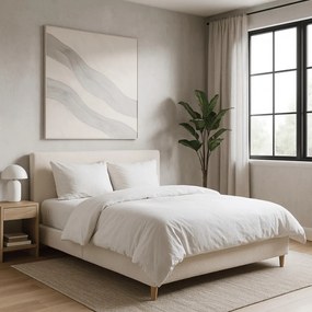 Krém Bouclé Kárpitozott Franciaágy. 140x200 KIOTO