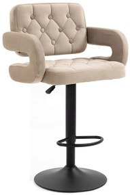 HR8403W Latte modern velúr szék fekete lábbal