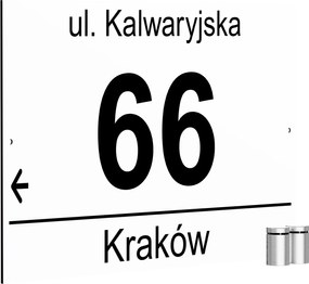 Házszám Címtábla Krakkó számmal Fekete 32x21 2 Távtartók