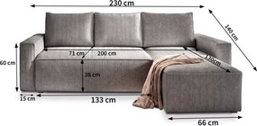 AKCIÓ Szürke sarokkanapé SMART COSARO, kétoldalas + 2 párna INGYEN II. osztály