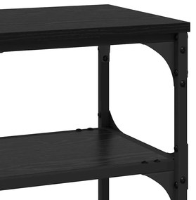 Konzolasztal polcokkal Musta tammi 100 x 30 x 75 cm Faanyag