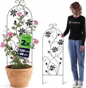 2 Db Kerti Pergola Terasz Támasztó Kúszó Rózsa Fém 120cm