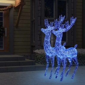 2 db kék XXL akril karácsonyi rénszarvas 250 LED 180 cm