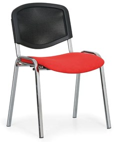 Viva Mesh konferencia szék - króm lábak, piros / fekete