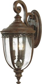 ELSTEAD FE-EB2-L-BRB ENGLISH BRIDLE Klasszikus Kültéri Fali Lámpa Antik Bronz, Átlátszó E14 IP44