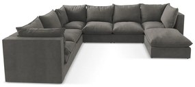Sötétszürke sarokkanapé (bal oldali-U alakú) Manao – Makamii