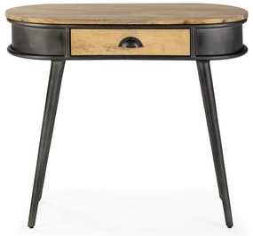 Fekete-natúr színű konzolasztal 38x90 cm Delhi – MOME