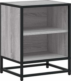 vidaXL éjjeliszekrény szürke Sonoma 40x31x50 cm Gépi fa és fém