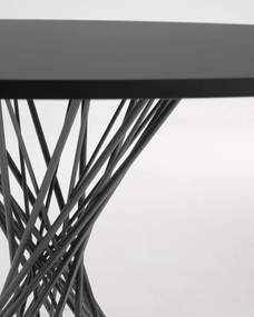 Fekete kerek étkezőasztal fekete asztallappal ø 120 cm Niut – Kave Home