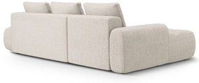 Bézs kinyitható-tárolóhelyes sarokkanapé (bal oldali-heverő résszel) Linz – Cosmopolitan Design