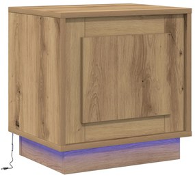 Éjjeli Szekrények LED világítással 2 db Mesterséges tölgy 44 x 34.5 x 45 cm