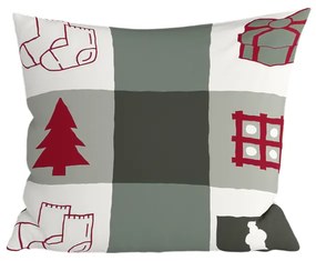 2 db díszpárnahuzat szett CHRISTMAS SOCKS 45x45 cm, zöld