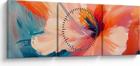 Kép - Festett virág (órával) (90x30 cm)