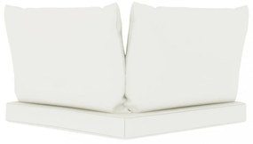 3 db krémfehér szövet raklapkanapé-párna