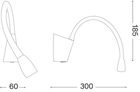 Ideal Lux - LED flexibilis lámpa GOOSE LED/3W/230V CRI 90 fekete
