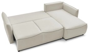 Krémszínű kinyitható sarokkanapé (jobb oldali) Leon – Bobochic Paris