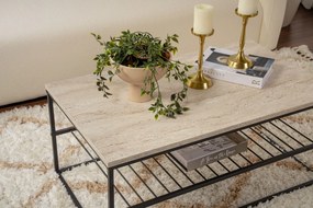 Dohányzóasztal Asude - Fekete, Travertine