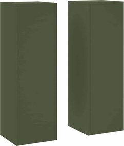 vidaXL Növényállvány 2 pcs Oliva zöld 24 x 24 x 75 cm Acél