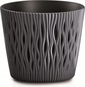 Virágtartó antracit betéttel Sandy Round DSR260-S433