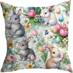 Húsvéti Díszpárnahuzat 40X40 CM Karácsonyi Nyuszi Minta 385