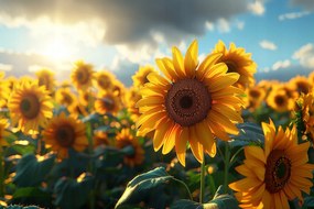 Vászonkép Canvas Természet Napraforgó Virág Mező Rét 60x40