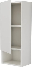 Zed 1 ajtós fali fürdőszobai szekrény, Fényes fehér / Fehér, MDF, 30 x 22 x 72 cm