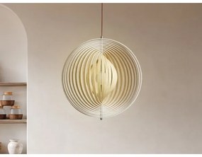 Fa függőlámpa kábelen 1xE27/60W/230V Ø 50 cm tömörfa/furnér/kaucsukfa