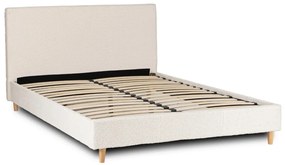 Łóżko 140x200 KIOTO Kremowe Z Pojemnikiem