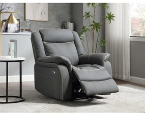 Elektromos vezérlésű szürke ökobőr dönthető fotel. TV-4119 GREY
