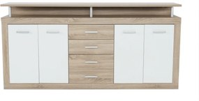 Komód, sonoma tölgyfa/fehér, JUNO - JACHIM NEW