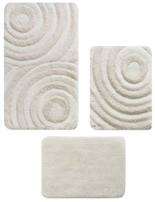 Bézs fürdőszobai kilépő szett 3 db-os 60x100 cm Wave – Foutastic