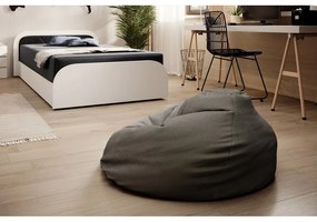 Fehér-sötétszürke kárpitozott-forgácslemez ágyneműtartós egyszemélyes ágy matraccal 80x190 cm Parys – ELTAP