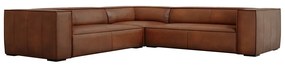 Konyakbarna bőr sarokkanapé (variálható) Madame – Windsor & Co Sofas