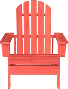 Piros tömör fenyőfa kerti Adirondack szék