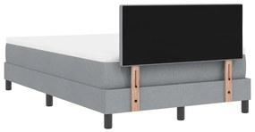 Boxspring Ágy Mattal &amp; LED Fénnyel Szürke 120x200 cm Szövet
