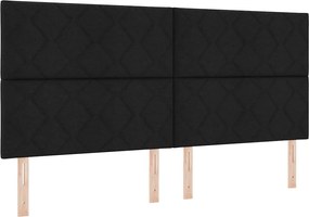 vidaXL LED Box Spring Ágy matracmal Fekete 200 x 200 cm szövet